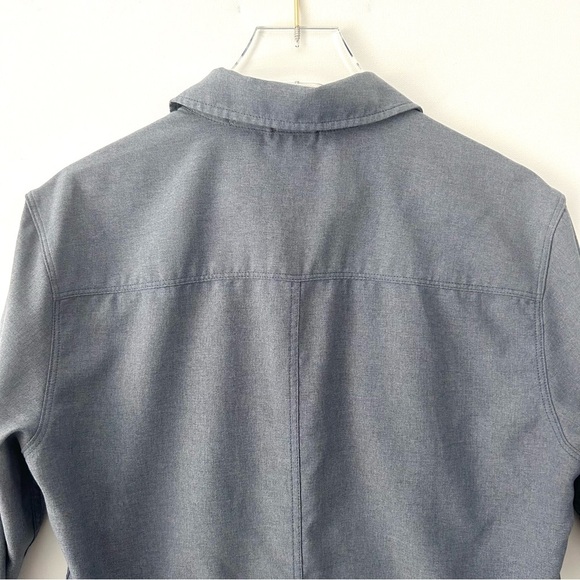 Western Rise Button Down Shirt Blouse Top Tech Travel Gorpcore Gray Size Medium - Picture 12 of 15